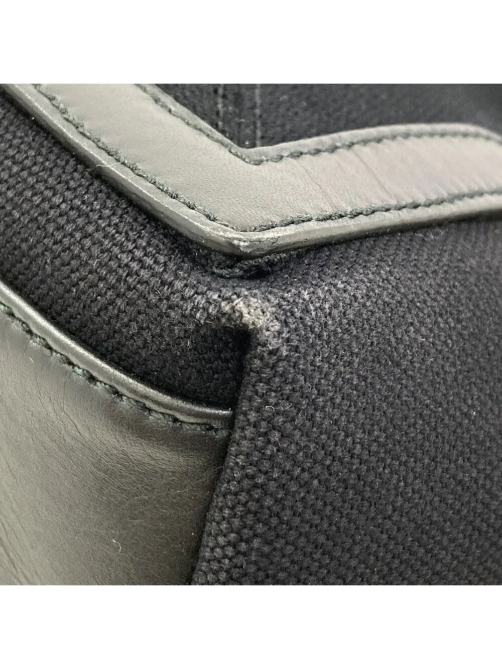 Balenciaga Navy Cabas Handbag Canvas Leather